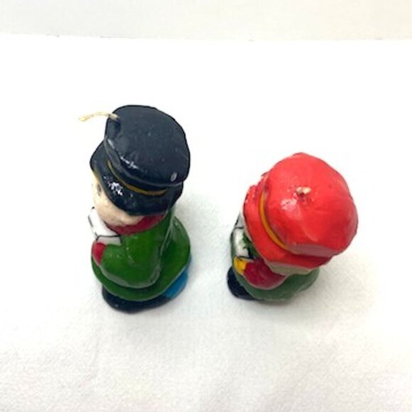 Vintage Interpur Christmas Caroler Candles Pair Retro Classic Holiday Decor 5" H - Picture 7 of 9